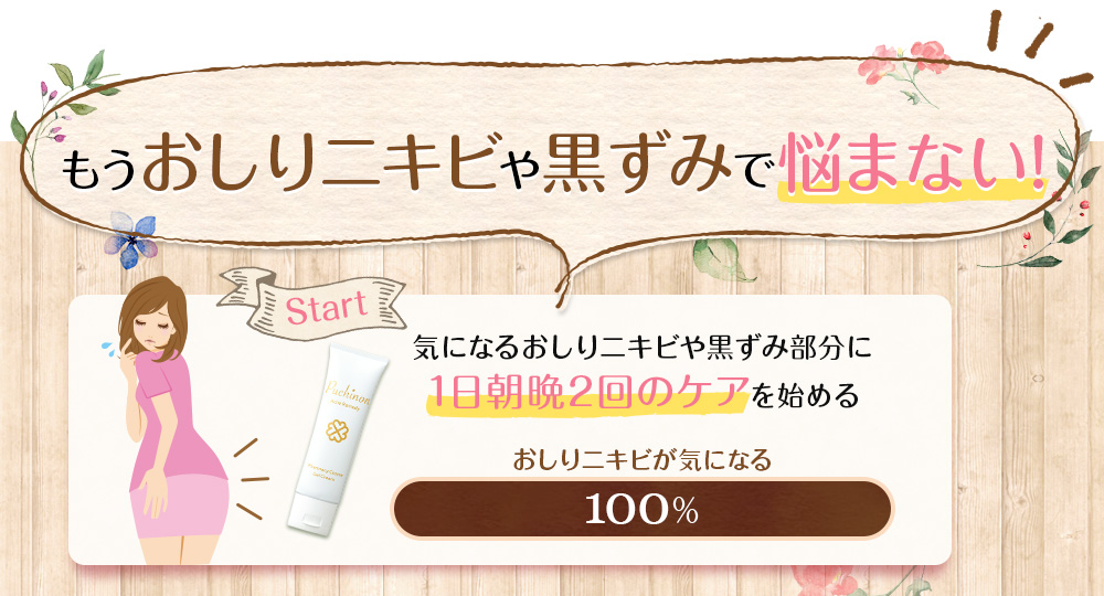 もうおしりニキビや黒ずみで悩まない！